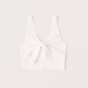 Abercrombie Knot-Front Tank - White - Medium